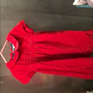 Red velvet dress mini Boden 6-7